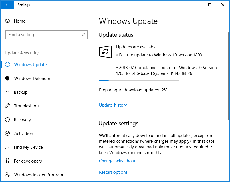 update your Windows 10