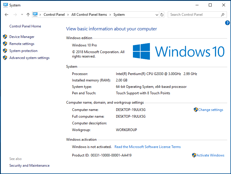 choose System protection in the left pane