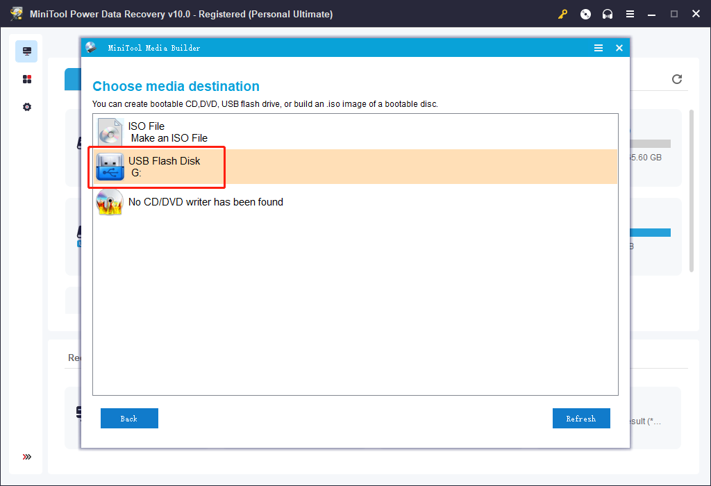 select the media type to start the building process