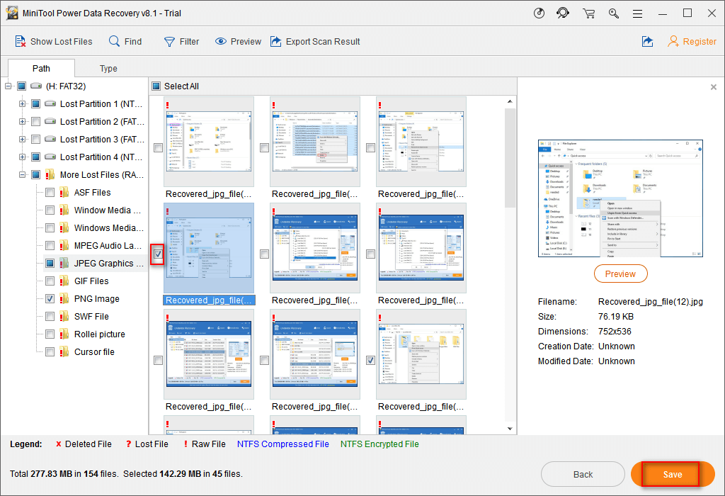 click on Save and choose a new storage path