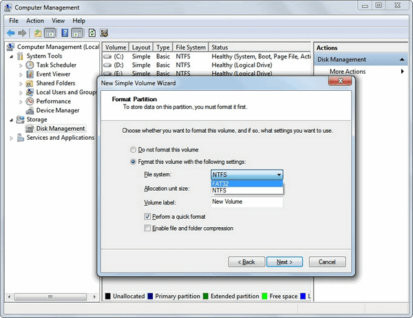 reformat the FAT32 partition