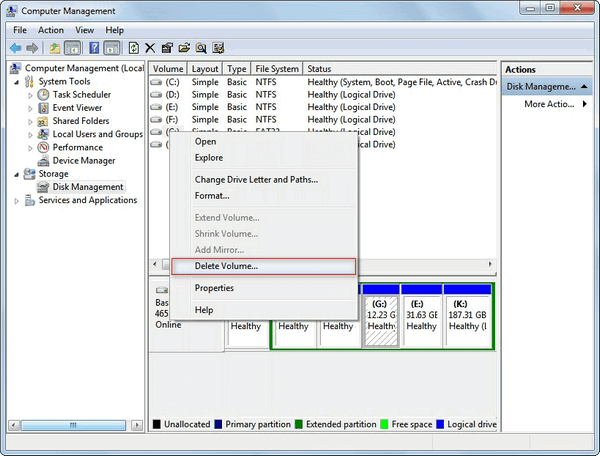 delete partition by mistake
