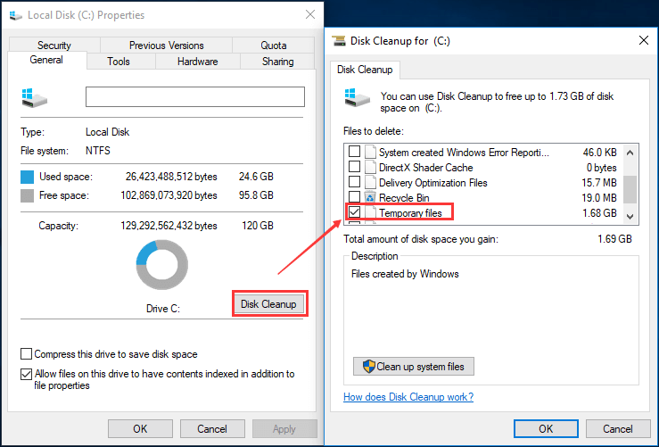 delete temporary files to stop computer lag