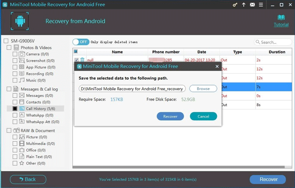 choose a suitable location to save the selected files