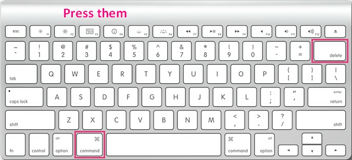 press command and delete in keyboard