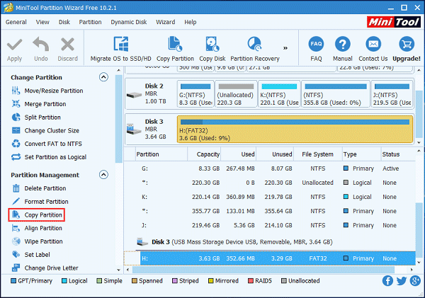 choose Copy Partition