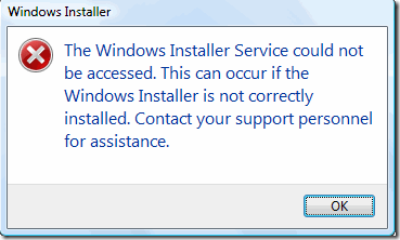 Windows Installer service could not be accessed