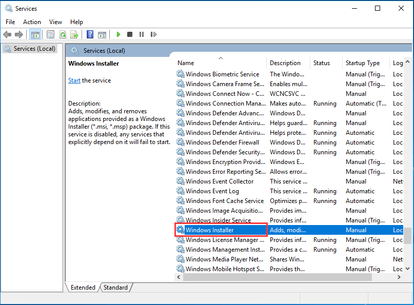 choose Windows Installer to continue