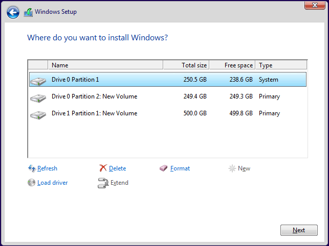 Windows setup where đồ sộ install Windows