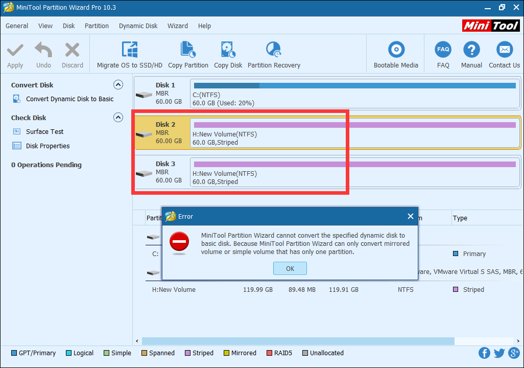 striped dynamic volume