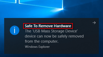 safely remove SD card