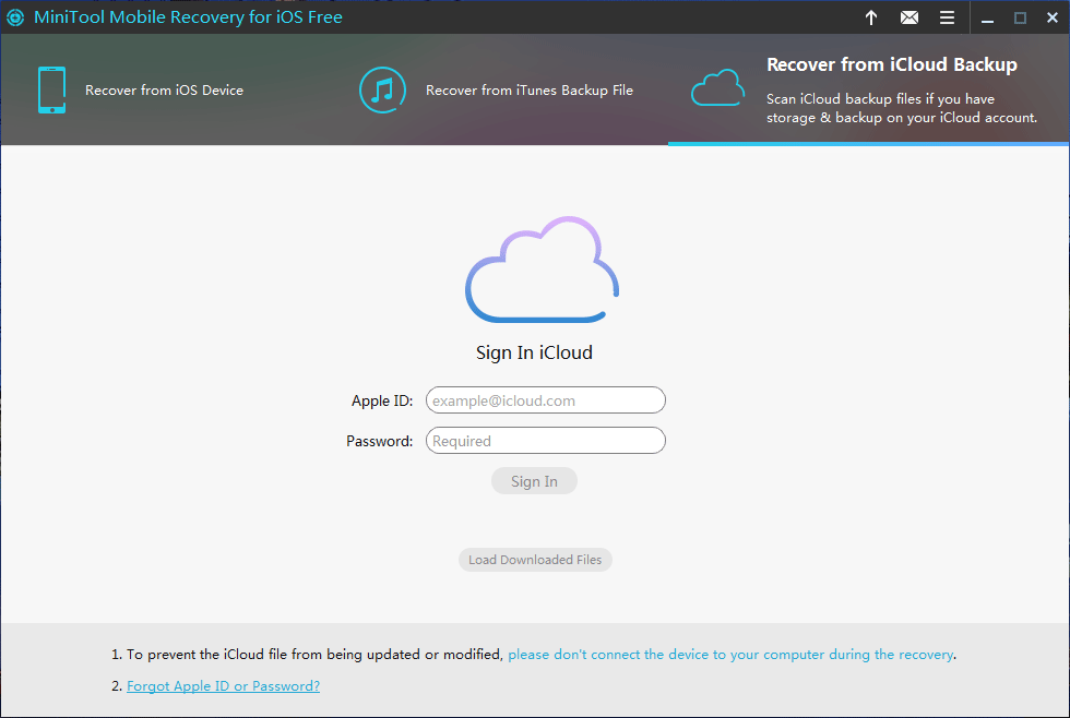 choose recover from iCloud