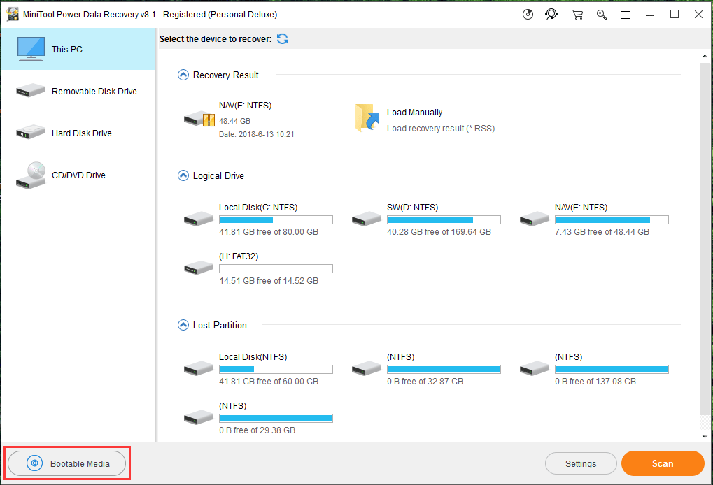 click bootable media to build a boot disk