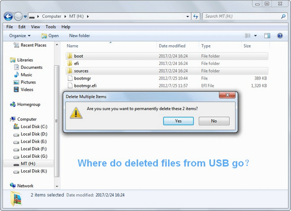 deleted files from USB