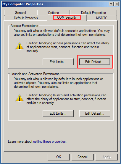 select Edit Default to continue