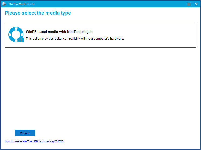 create a bootable disc or USB drive