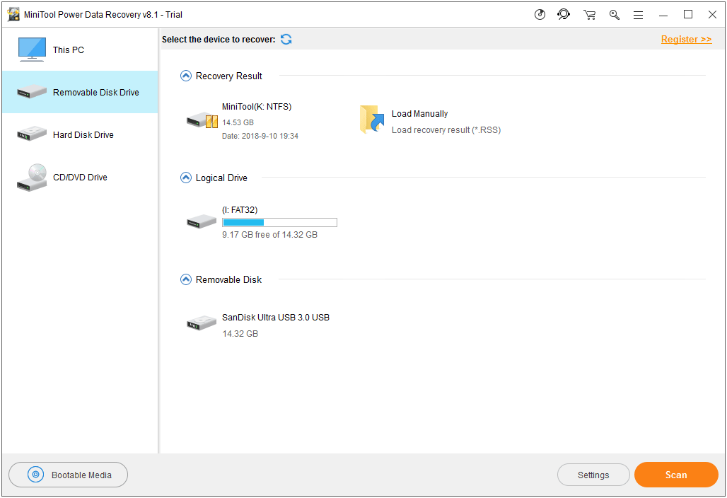 enter Removable Disk Drive module