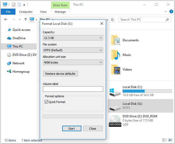 format drive interface