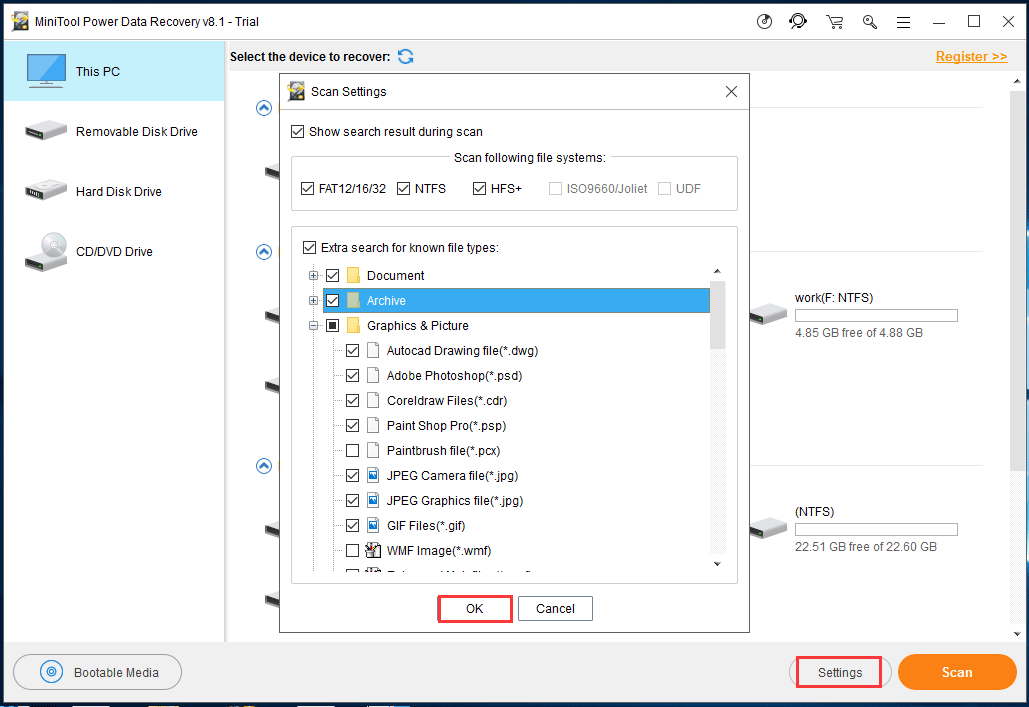 how to use settings button
