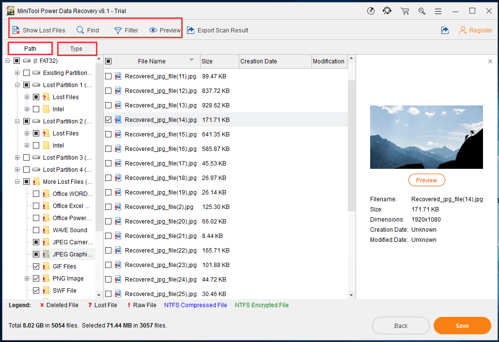 choose certain files from this interface