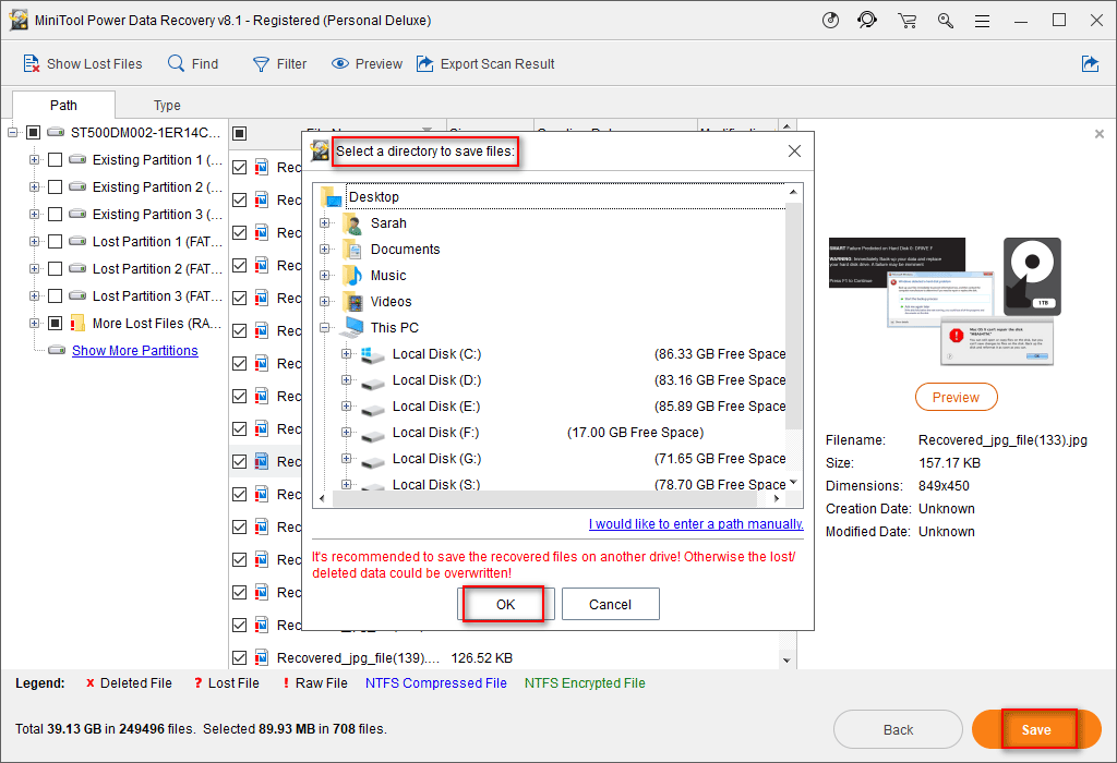 recover data from scan result