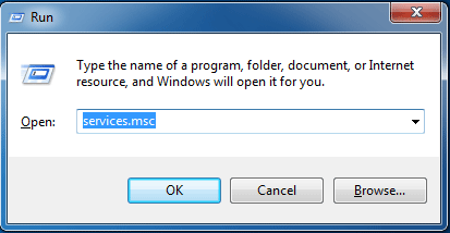 type services.msc in the box and click OK to continue