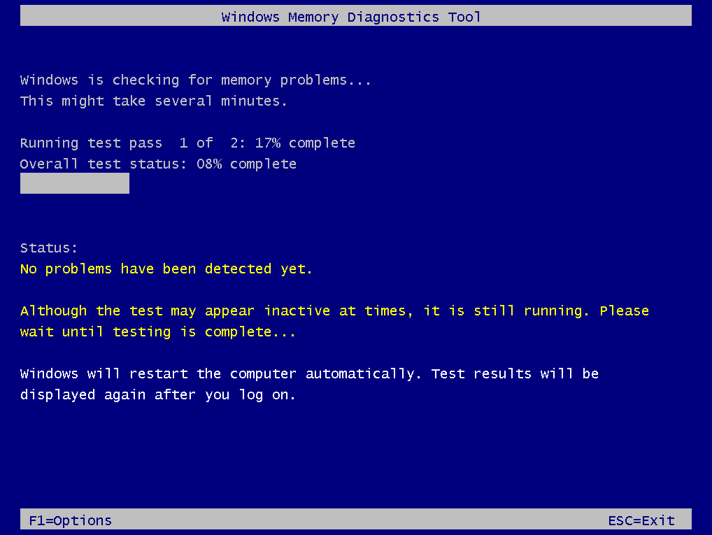 run Windows Memory Diagnostics Tool