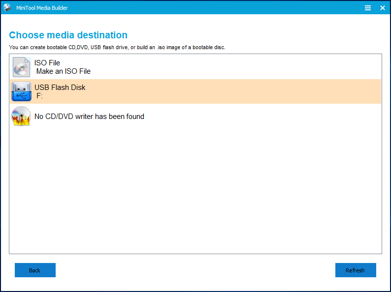 create a bootable disc or USB drive