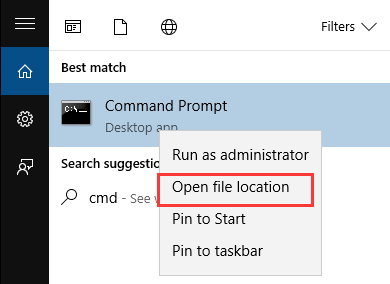 open file location