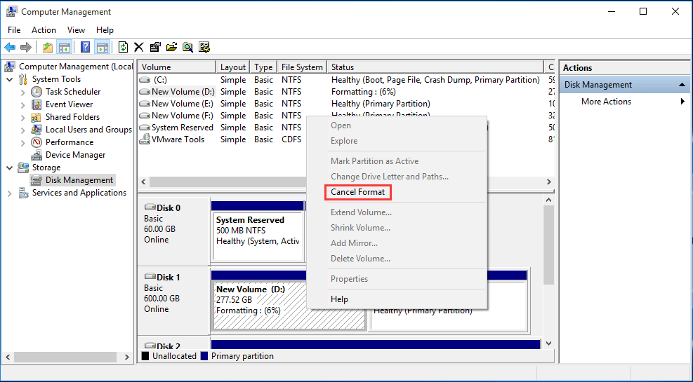 choose Cancel Format