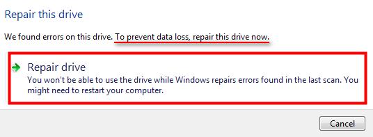 repair this drive