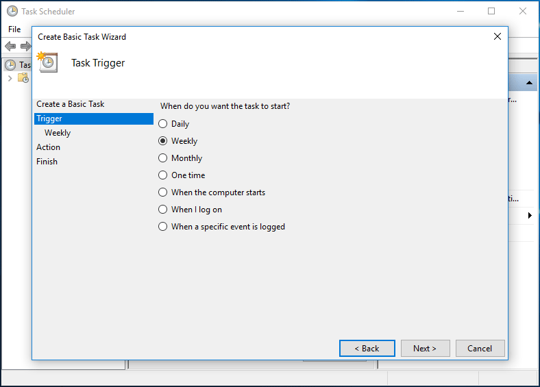 choose sync frequency