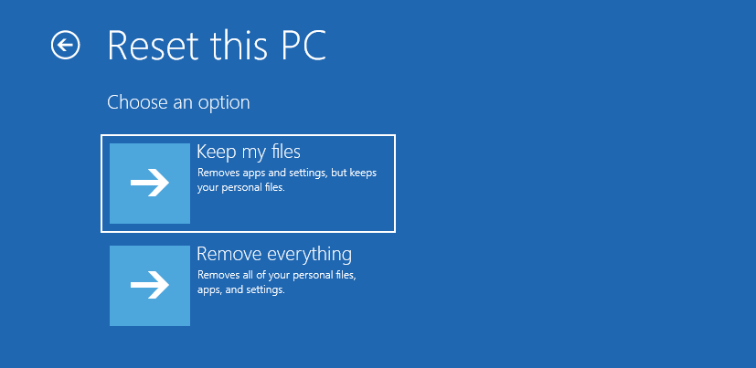 Reset this PC