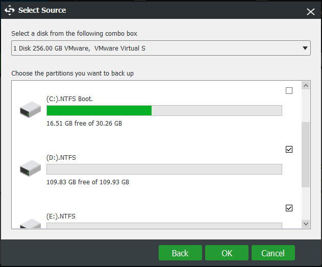 tick data partitions to back up