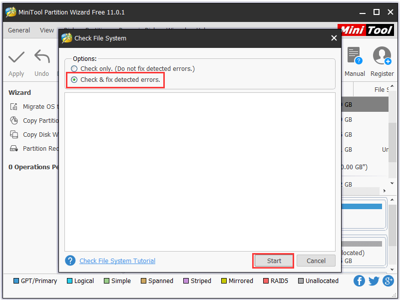 repair hard drive with Minitool Partition Wizard