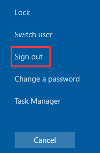 sign out Windows account