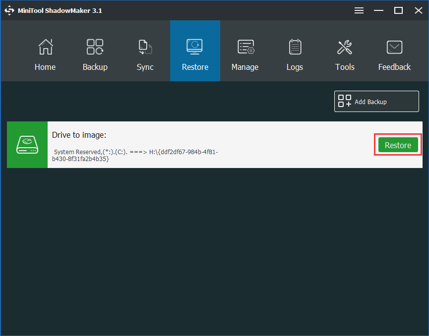 restore your system with MiniTool ShadowMaker