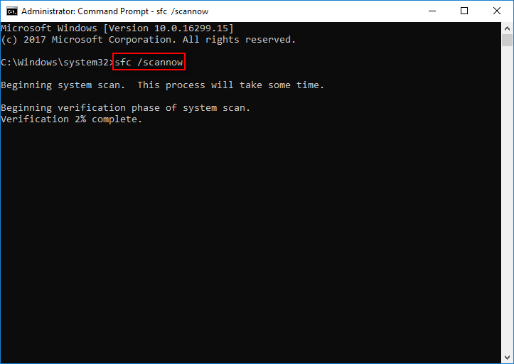 Repair Windows 10 with sfc /scannow