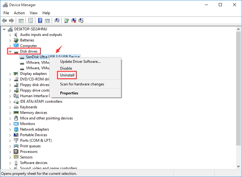 choose Uninstall