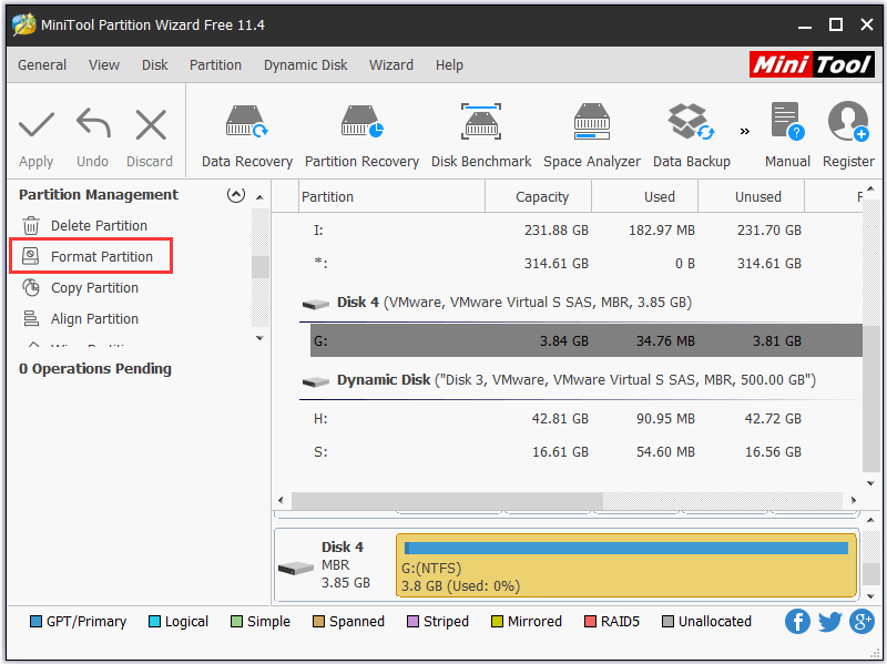 how to format SD card with MiniTool Partition Wizard