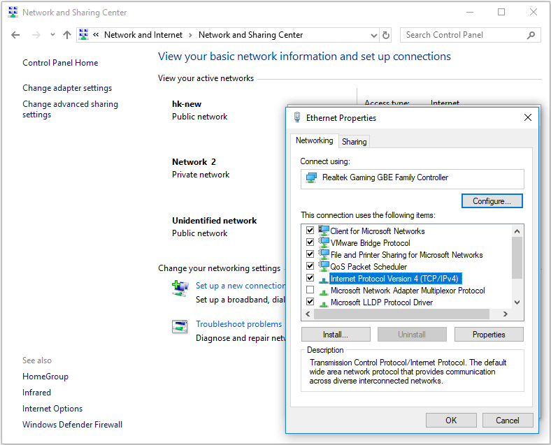 Ethernet properties