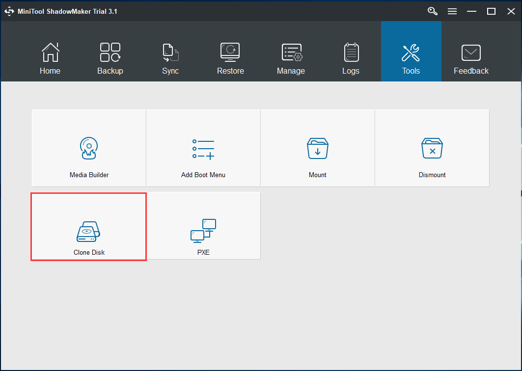 clone disk with MiniTool ShadowMaker