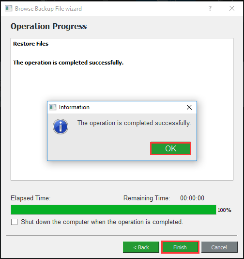 the file restore process