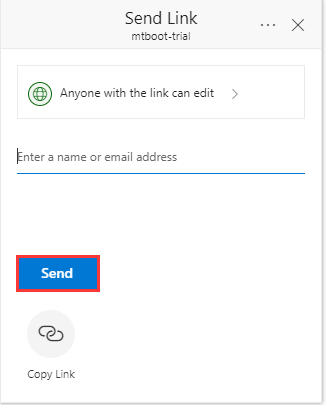 add the email address and click Send to continue