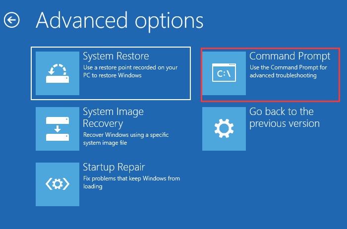 boot to Command Prompt Windows 10