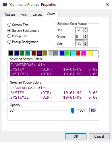 change command prompt color