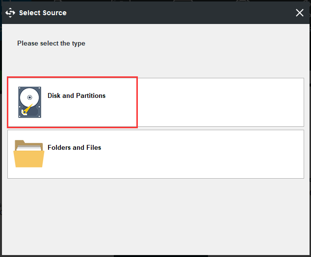 choose disks and partitions to continue