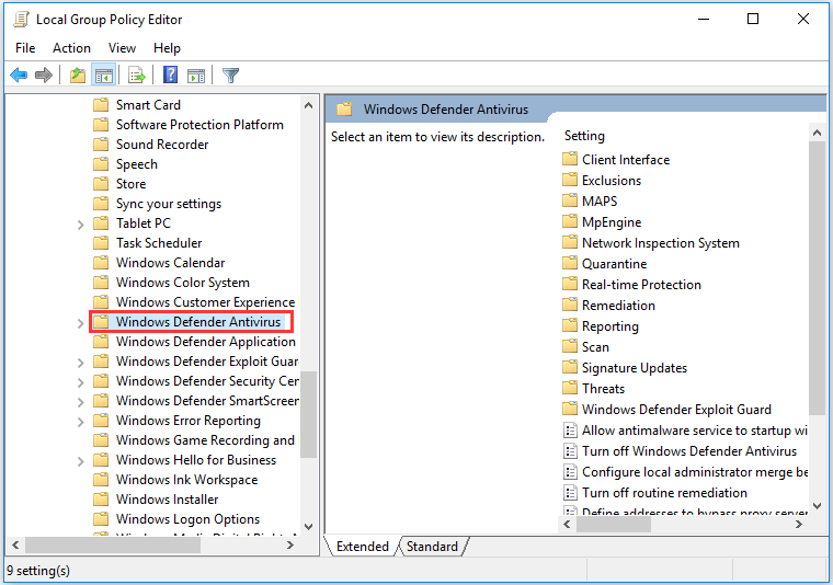 locate at Windows Defender Antivirus folder