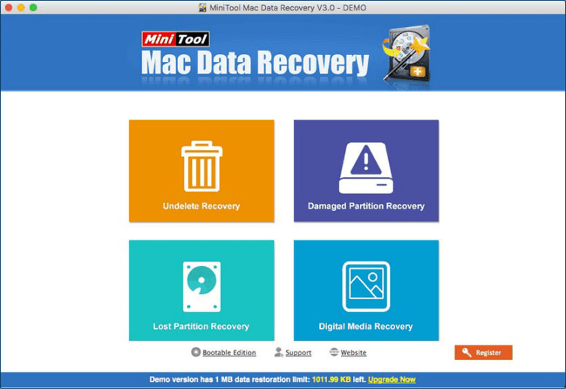MiniTool Mac Data Recovery main interface 
