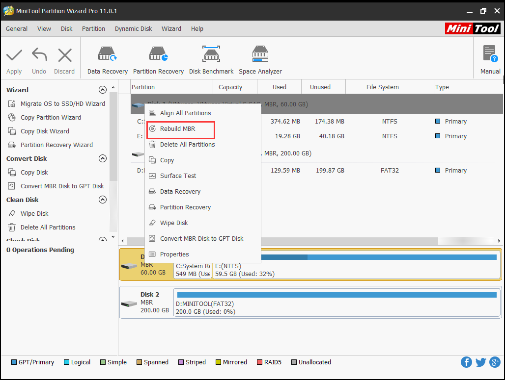 rebuild MBR to fix laptop won’t turn on